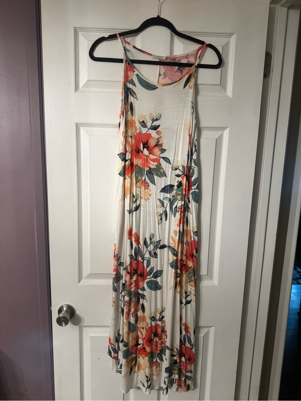JODIFL Floral Maxi Dress in White, Red & Green